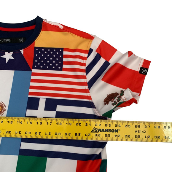 Hudson Outerwear Men's Size 2X Short Sleeve All Over World Flags T-Shirt - Picture 3 of 15